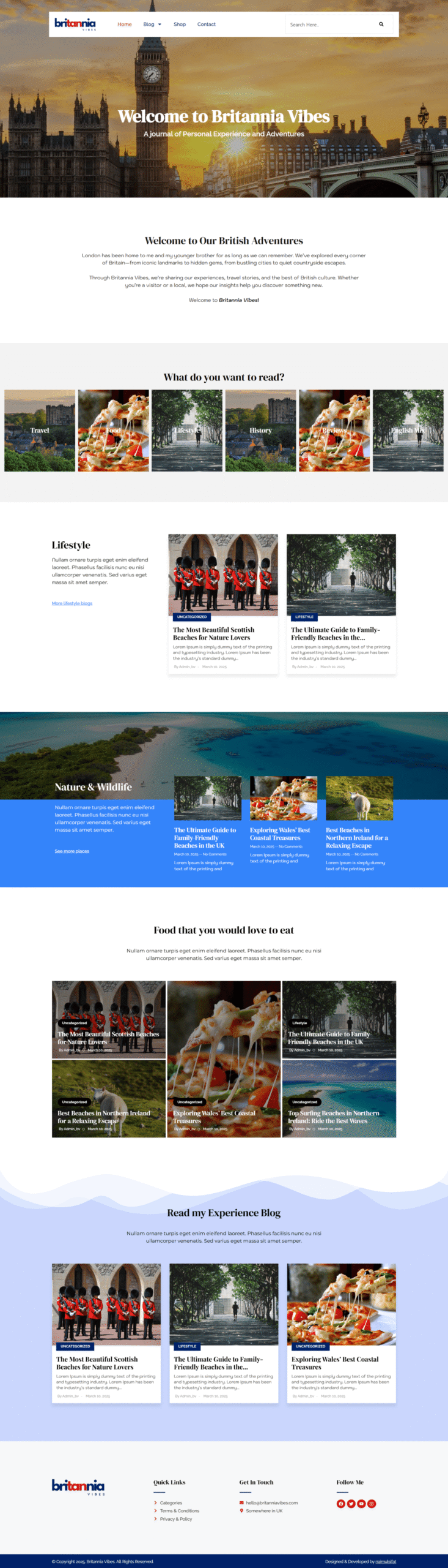 Blog Website with Custom Design